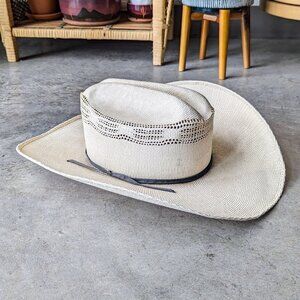 Hat Biz Mexican Tan Straw Cattleman Western Rodeo Cowboy Hat size USA 7